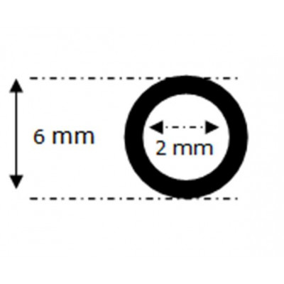 EPDM rubber cord hollow | Ø 6 mm | per meter